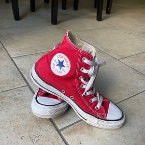 Red Converse hightops